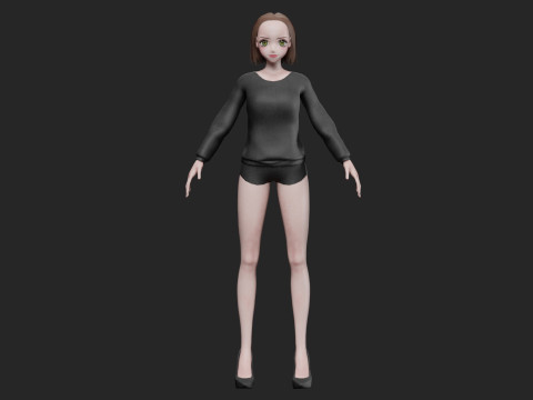 Cute classic girl V26693 3D Modell
