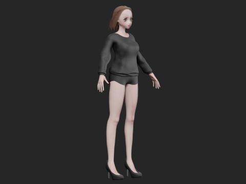 Cute classic girl V26693 3D Modell