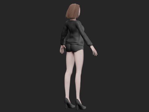 Cute classic girl V26693 3D Modell