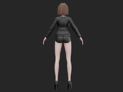 Cute classic girl V26693 3D Modell