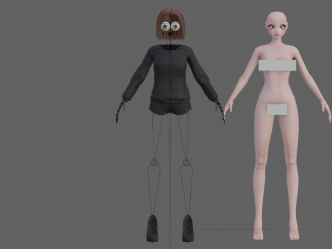 Cute classic girl V26693 3D Modell