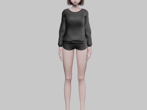 Cute classic girl V26693 3D Modell