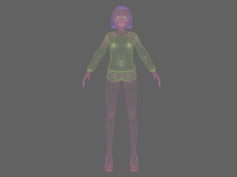 Cute classic girl V26693 3D Modell