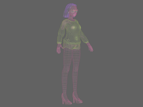 Cute classic girl V26693 3D Modell