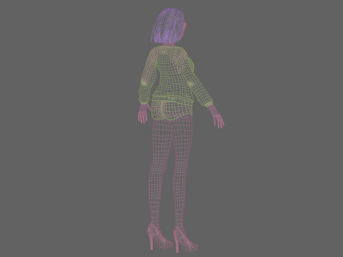 Cute classic girl V26693 3D Modell