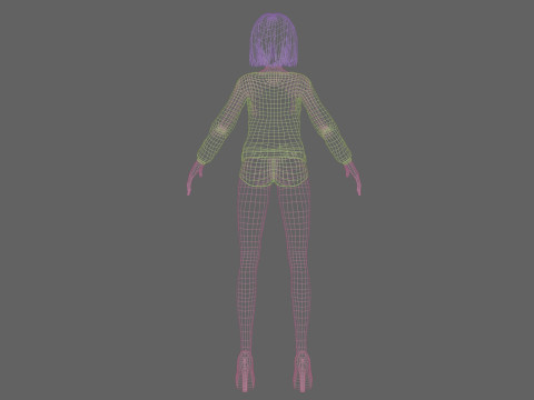 Cute classic girl V26693 3D Modell