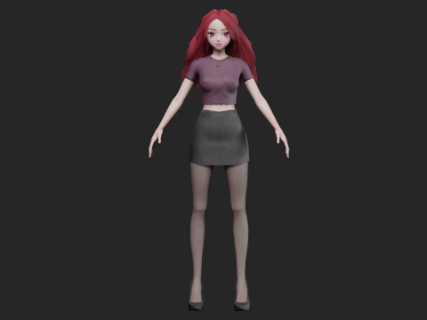Cute cool girl V33303 3D Model