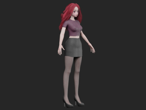 Cute cool girl V33303 3D Model