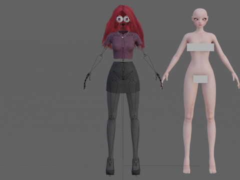 Cute cool girl V33303 3D Model