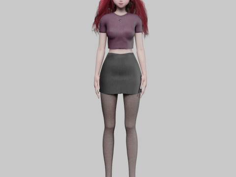 Cute cool girl V33303 3D Model