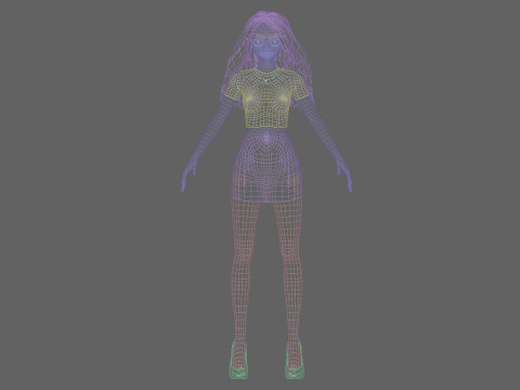 Cute cool girl V33303 3D Model