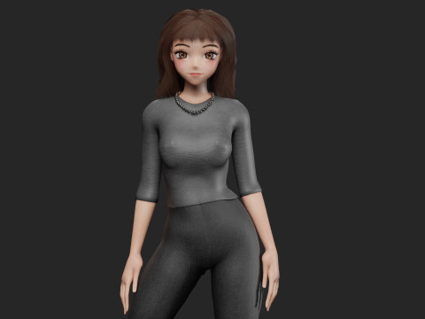 Cute Standard girl V32988 3D-Modell