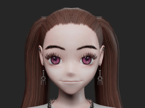 Cute stylized girl V26022 3Dモデル