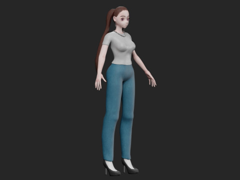 Cute stylized girl V26022 3Dモデル