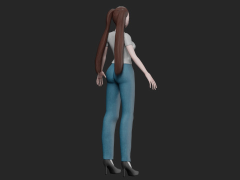 Cute stylized girl V26022 3Dモデル