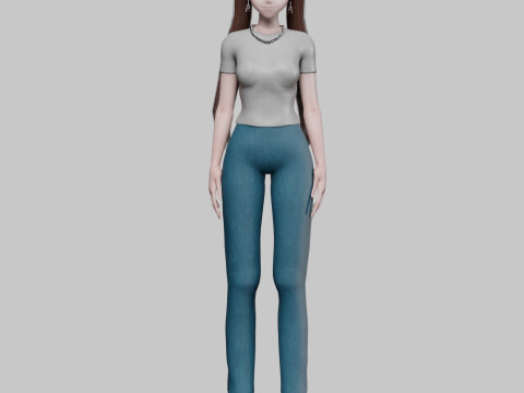 Cute stylized girl V26022 3Dモデル