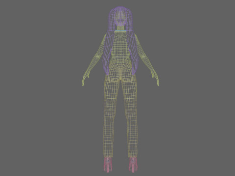 Cute stylized girl V26022 3Dモデル