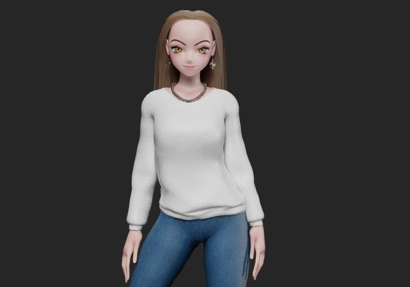 Cute teen girl V31706 3D 模型 .c4d .max .obj .3ds .fbx .stl .blend 