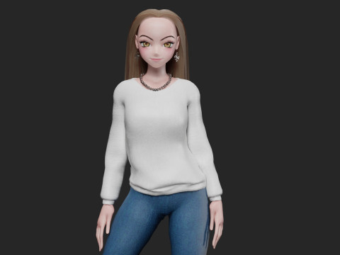 Cute teen girl V31706 3D Model