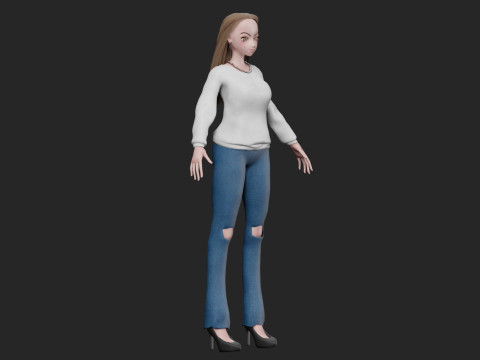 Cute teen girl V31706 3D 模型