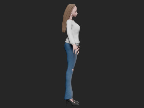 Cute teen girl V31706 3D 模型