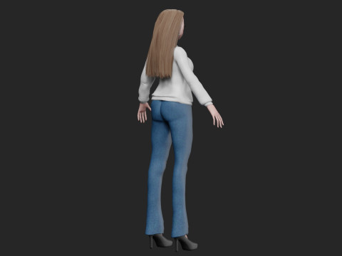Cute teen girl V31706 3D 模型