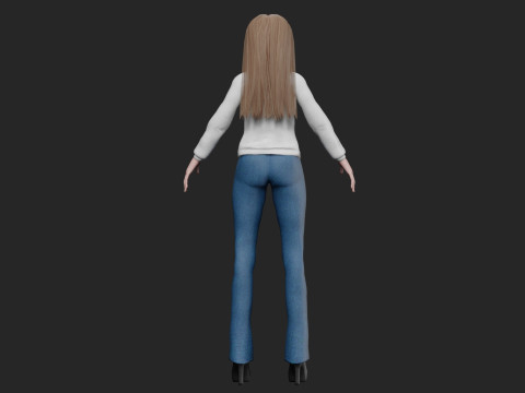 Cute teen girl V31706 3D 模型