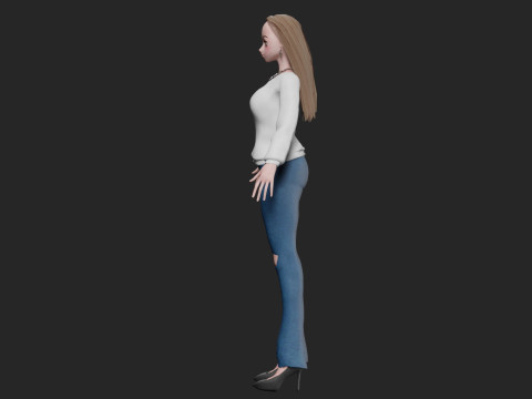 Cute teen girl V31706 3D 模型