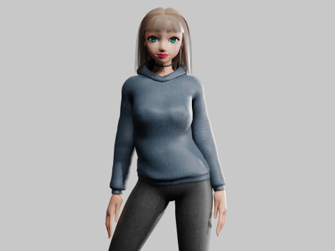 Basic cool woman V29344 3D Model