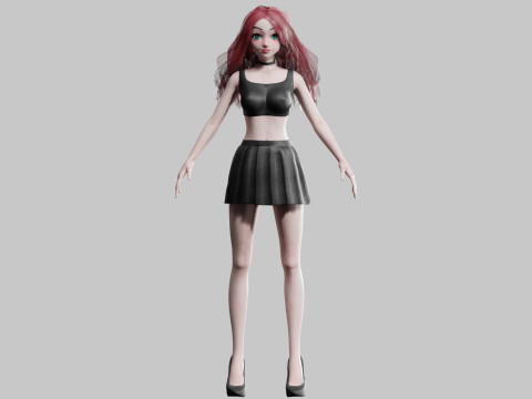Basic cute Woman V30599 Model 3D