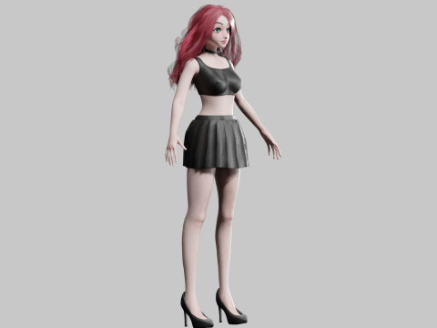 Basic cute Woman V30599 Model 3D