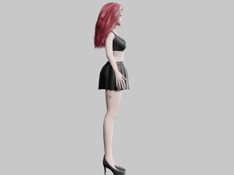 Basic cute Woman V30599 Model 3D