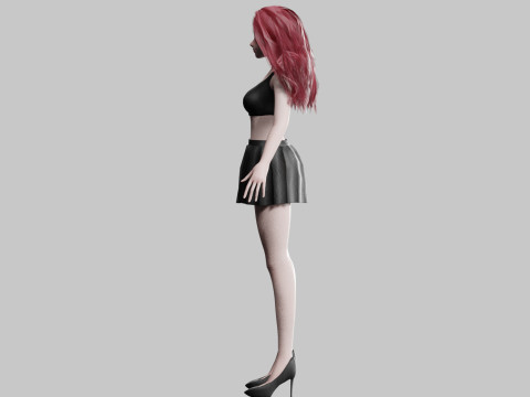 Basic cute Woman V30599 Model 3D