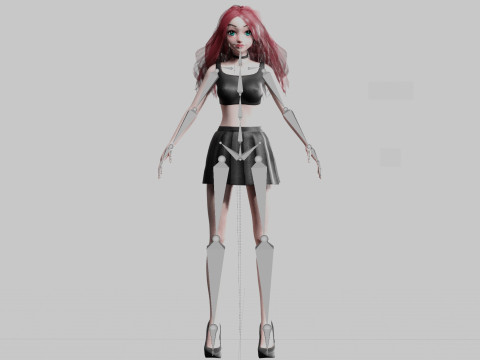 Basic cute Woman V30599 Model 3D