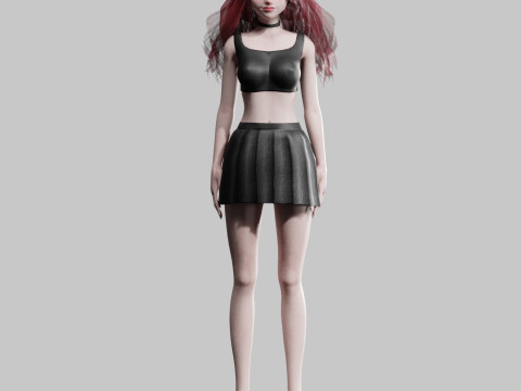 Basic cute Woman V30599 Model 3D