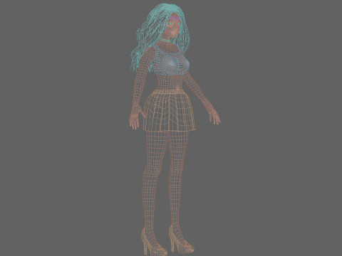 Basic cute Woman V30599 Model 3D