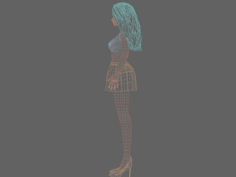 Basic cute Woman V30599 Model 3D