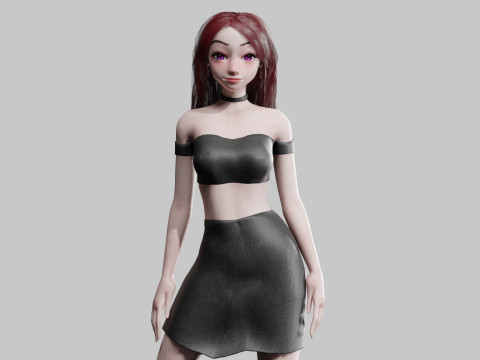 Beautiful cute Woman V30704 3D Model