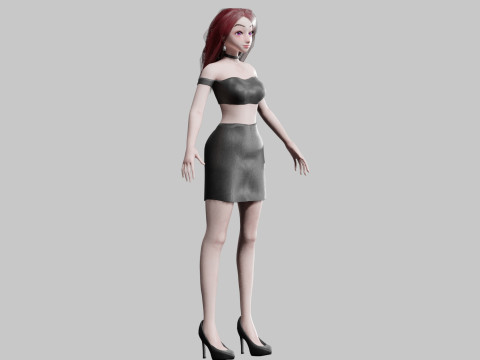 Beautiful cute Woman V30704 3D Model