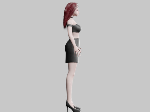 Beautiful cute Woman V30704 3D Model