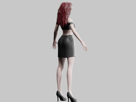 Beautiful cute Woman V30704 3D Model