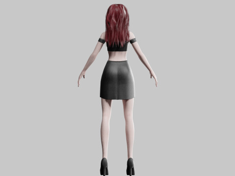 Beautiful cute Woman V30704 3D Model