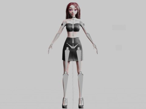 Beautiful cute Woman V30704 3D Model