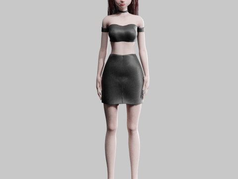 Beautiful cute Woman V30704 3D Model
