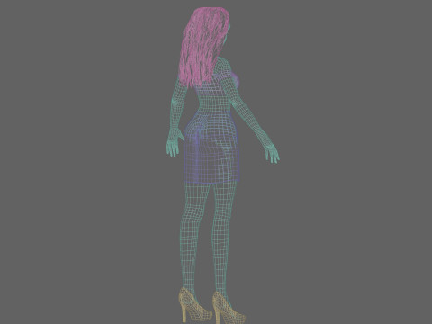 Beautiful cute Woman V30704 3D Model