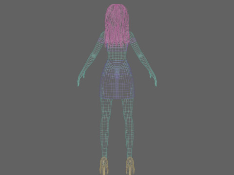 Beautiful cute Woman V30704 3D Model