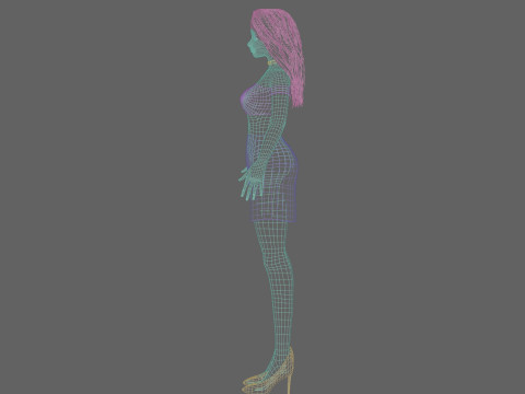 Beautiful cute Woman V30704 3D Model