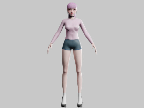 Beautiful Pretty Woman V22945 3D Model