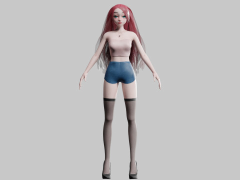 Cartoon cute Woman V29316 3Dモデル