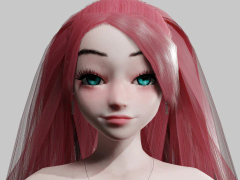 Cartoon cute Woman V29316 3D Model